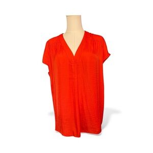 🧡✨ EUC MAISON D’AMELIE Orange Short Sleeve Blouse | Sz XL